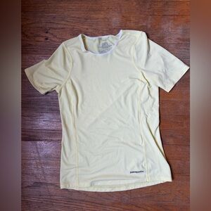 Patagonia Light Yellow Mesh workout top